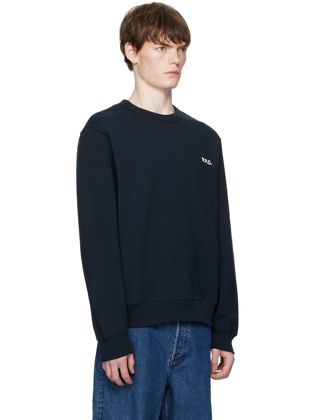 Navy Boxy Petit 'VPC' Sweatshirt - 2