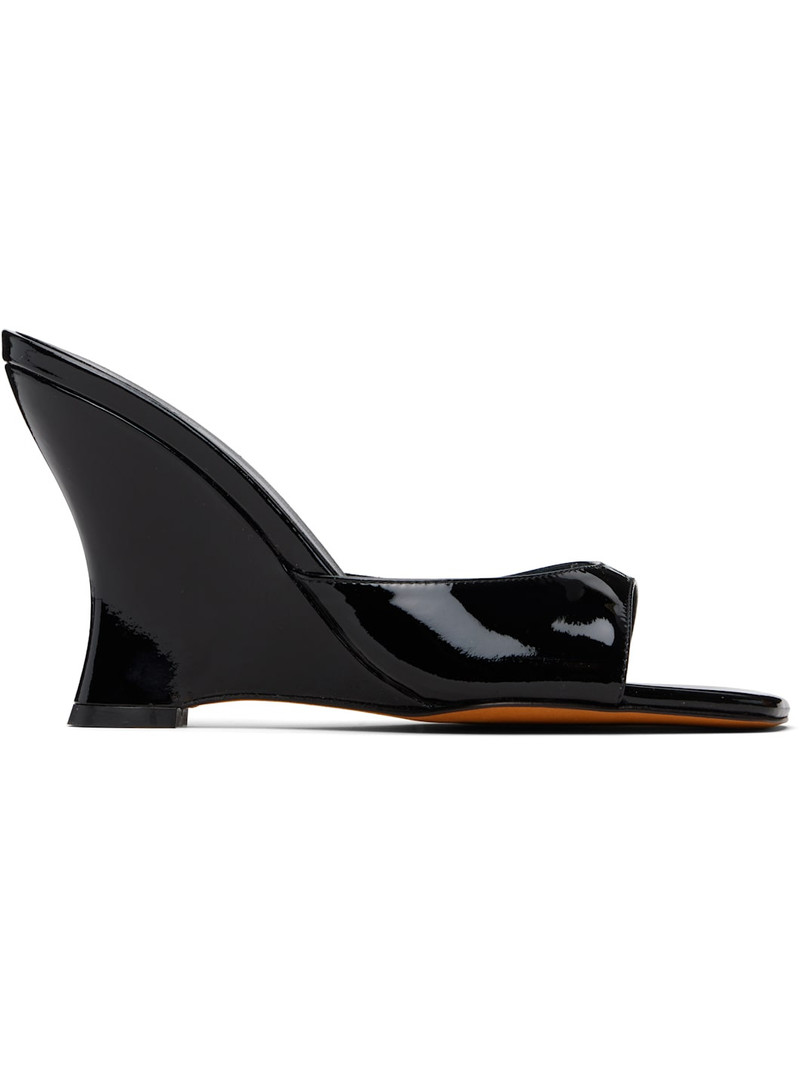 Black Lido Wedge Heeled Sandals 1