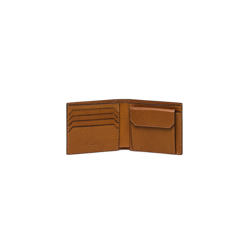 Brown Saffiano leather wallet with coin pocket 3