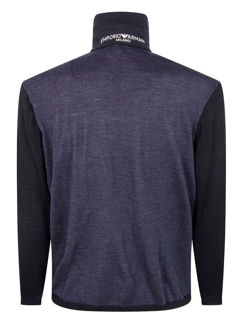 EMPORIO ARMANI half-zip wool sweatshirt outlook
