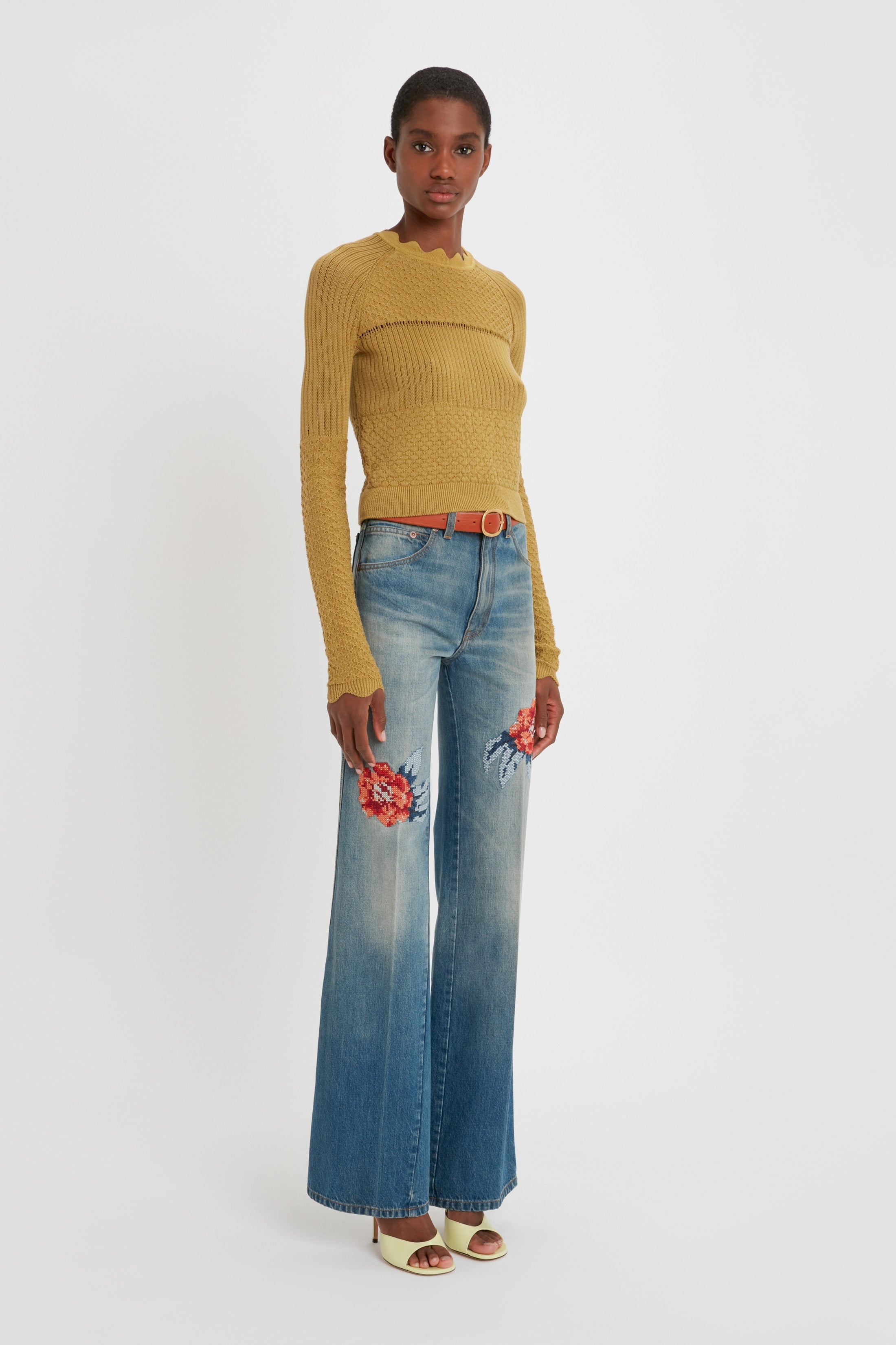 Long Sleeve Jumper In Olive - 4