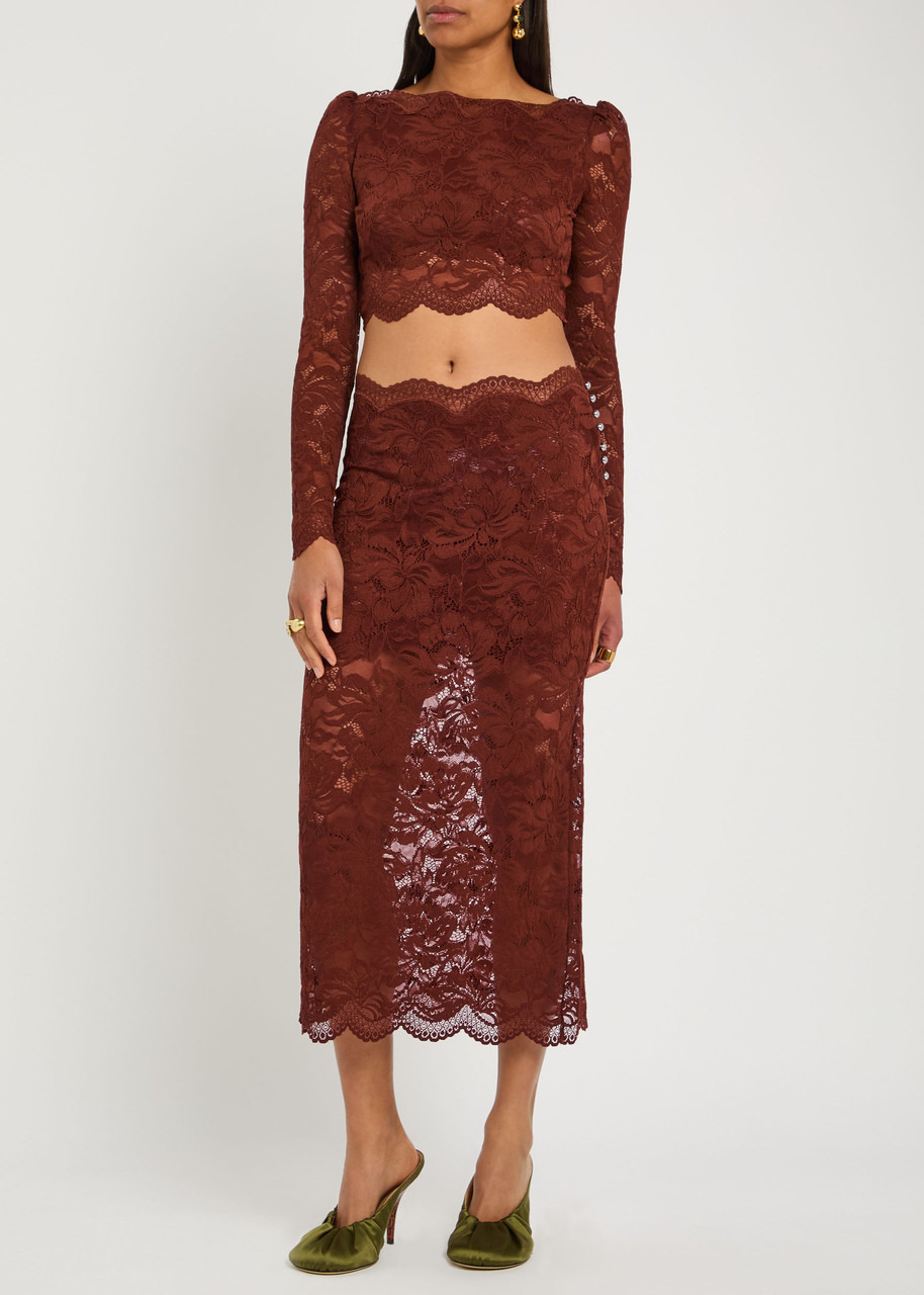 Rabanne Floral Stretch-guipure Lace Crop top - 4
