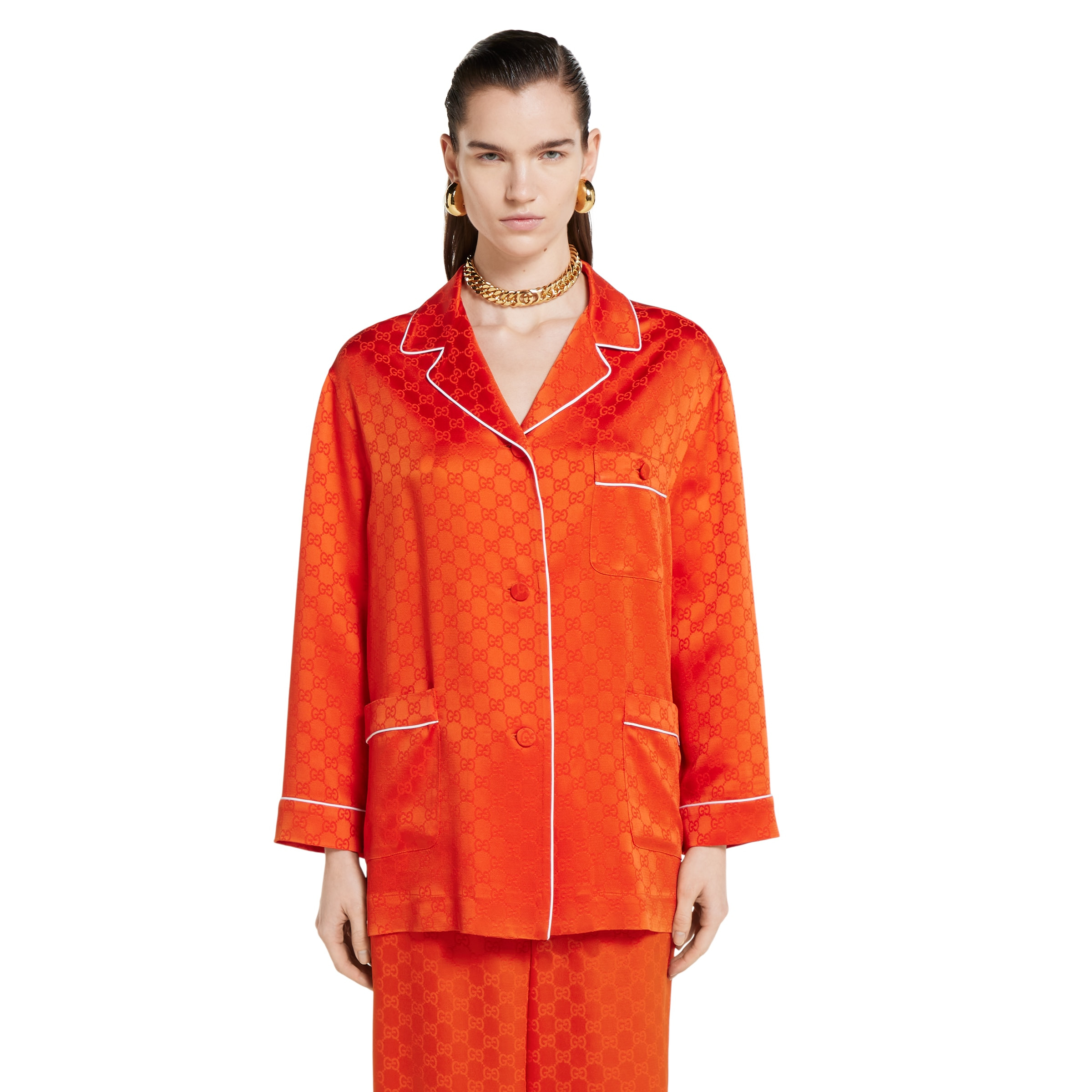 GG satin shirt - 3