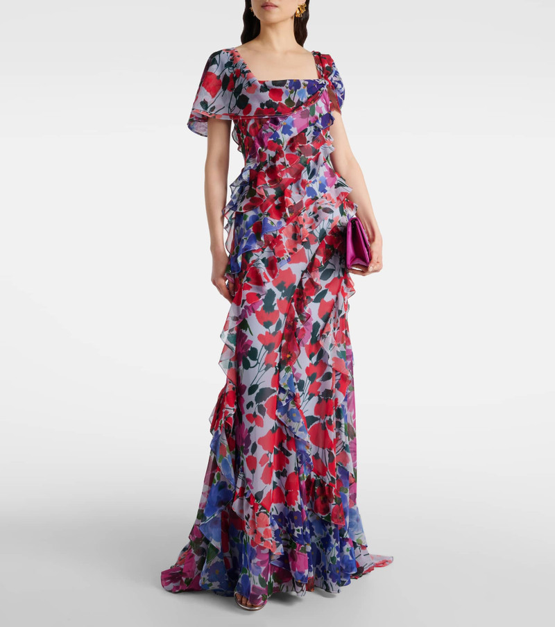 CAROLINA HERRERA Floral ruffled chiffon gown outlook
