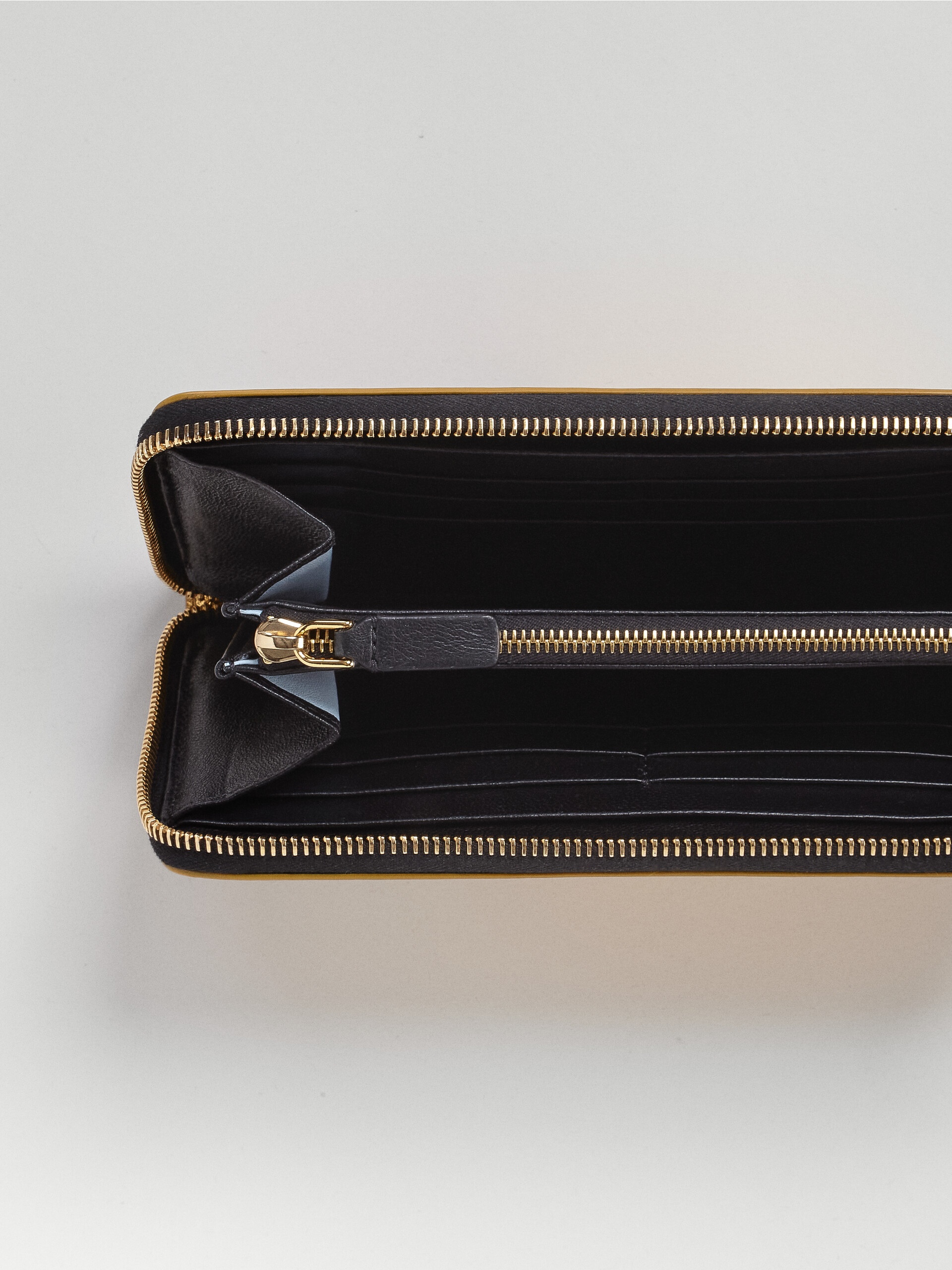 GOLD METALLIC LEATHER ZIP-AROUND WALLET - 4