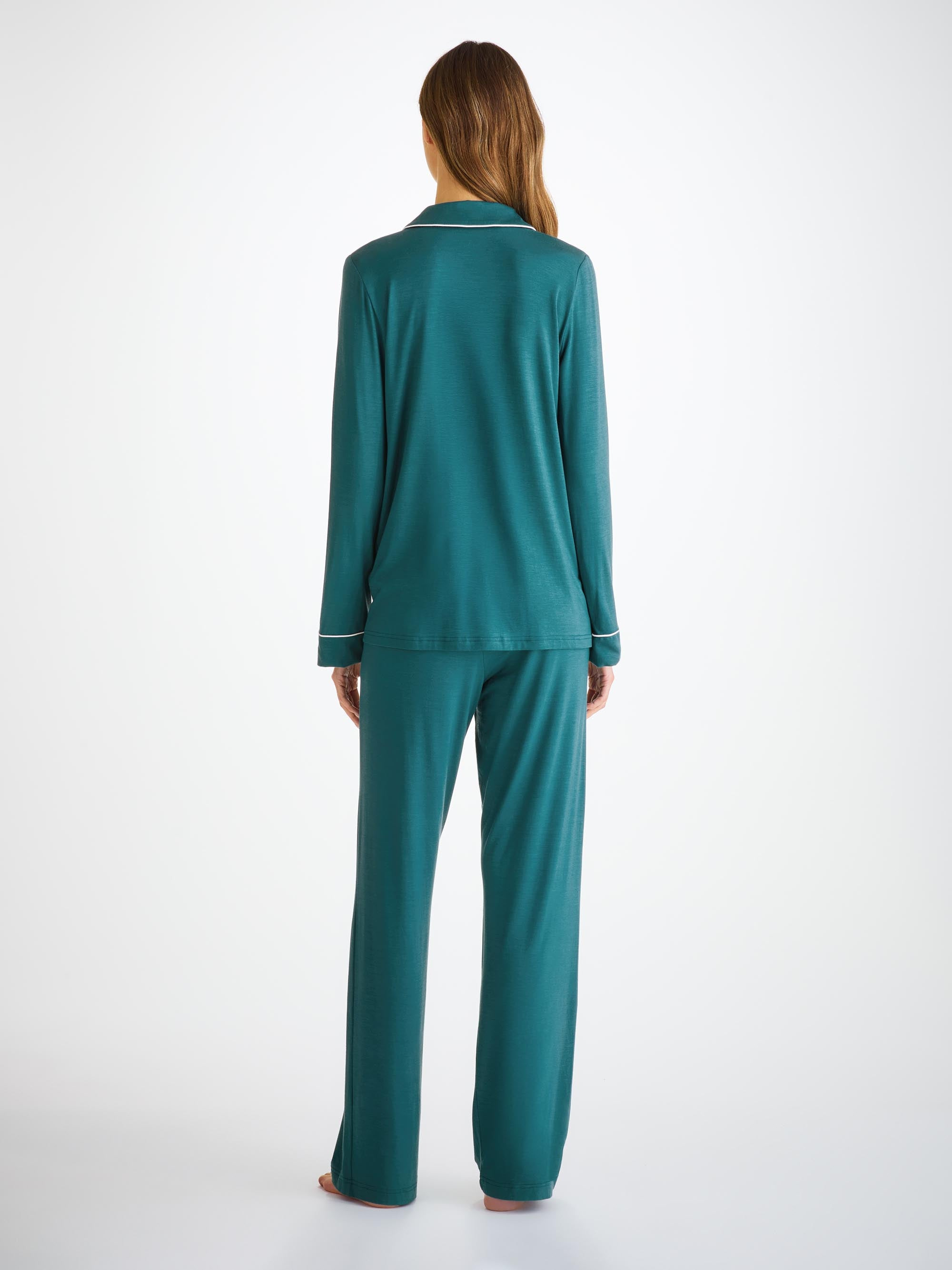 Women's Pajamas Lara Micro Modal Stretch Jungle Green - 4