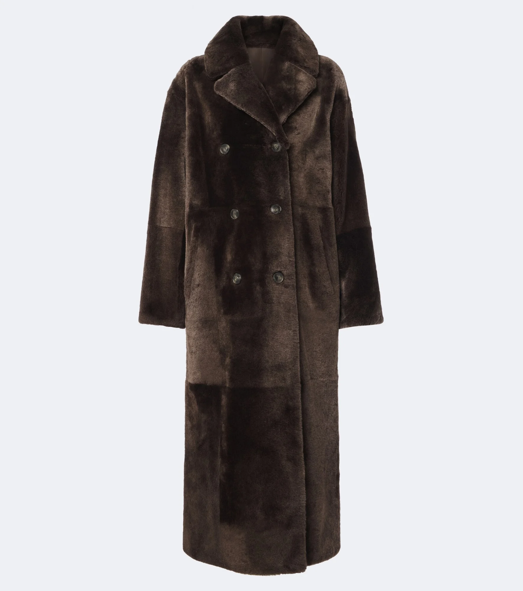 Double-breasted shearling coat - 1