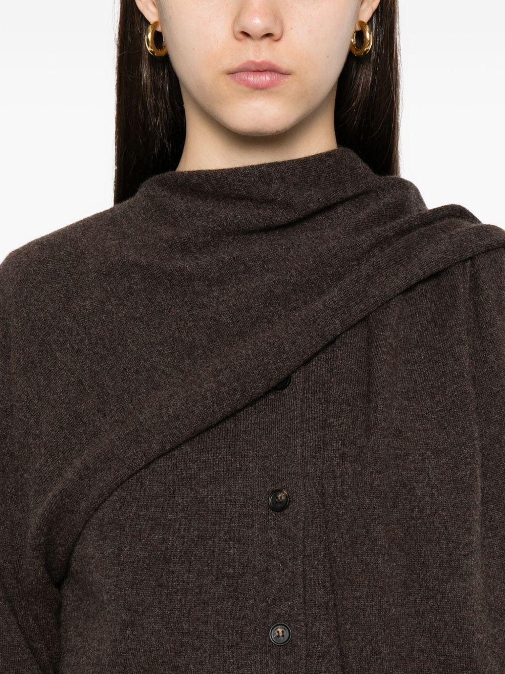 asymmetric button-up cardigan - 5