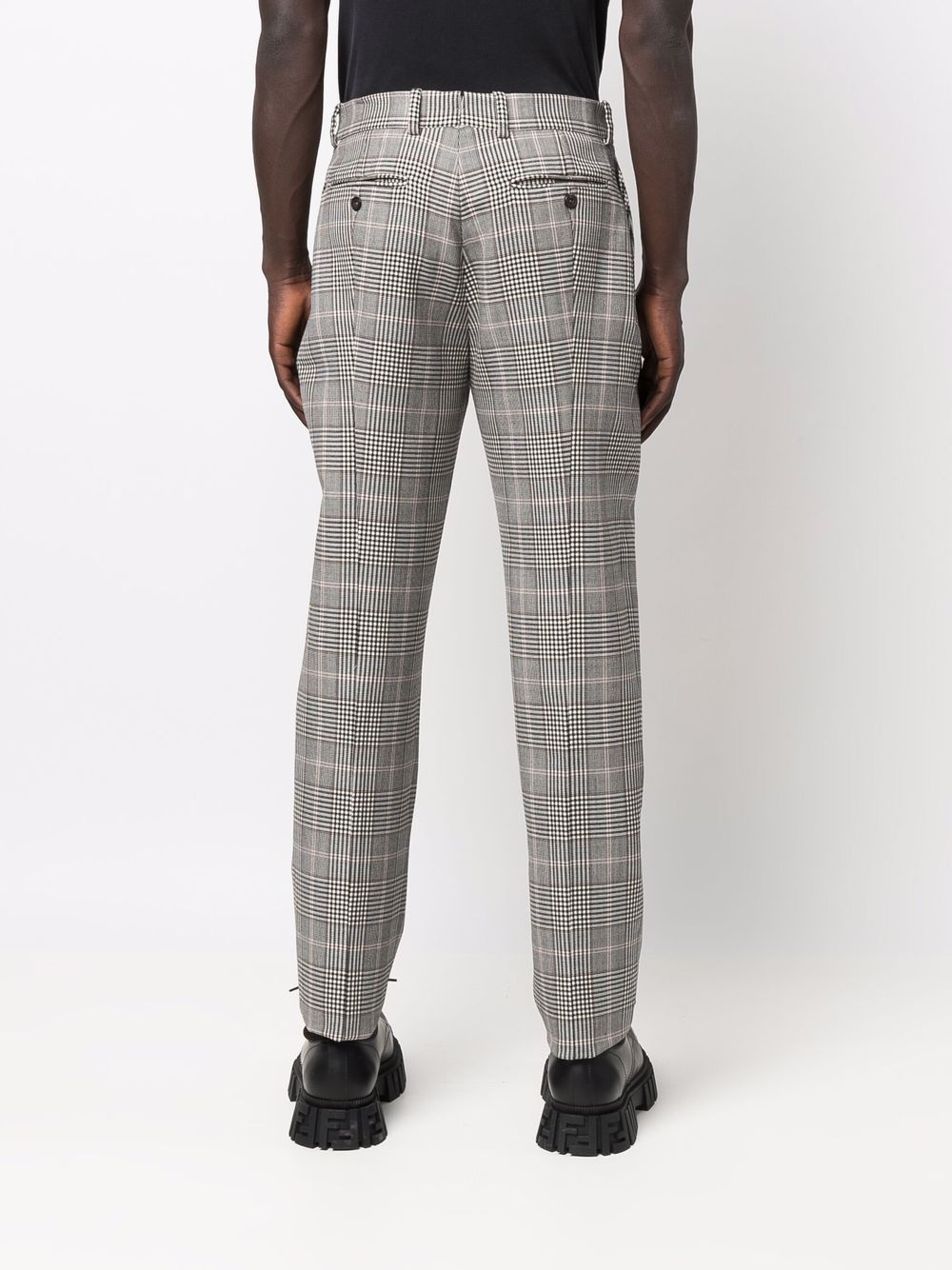 checked tapered trousers - 4