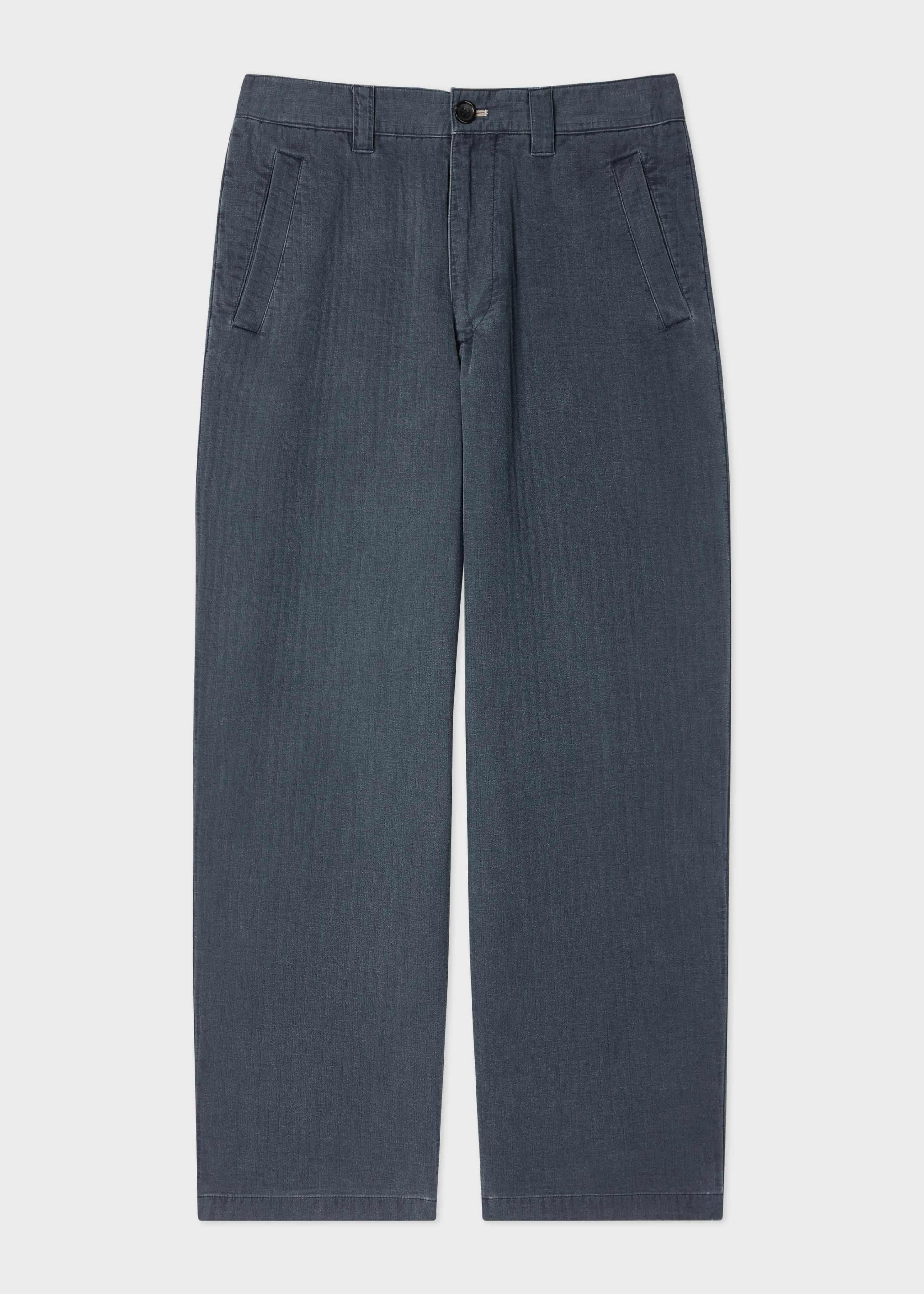Washed Indigo Self-Quilted Cotton Trousers - 1
