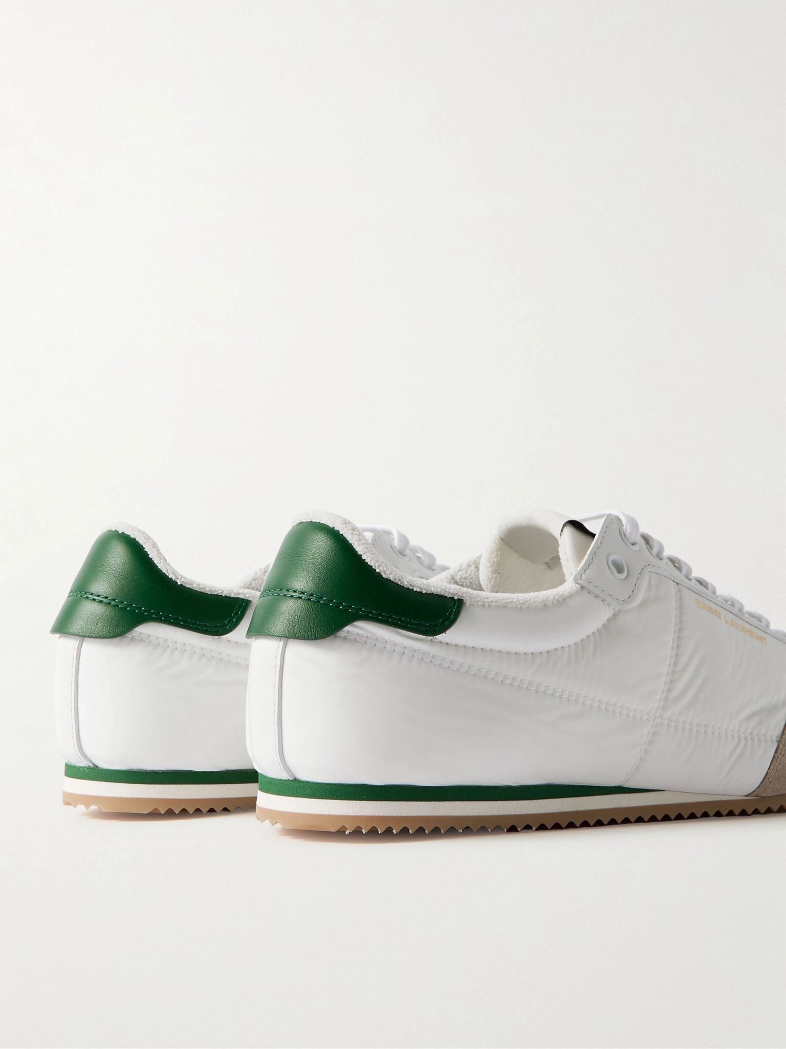 Aston Leather and Suede-Trimmed Shell Sneakers White - 5