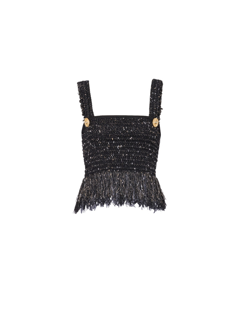 Lurex tweed strappy top 1