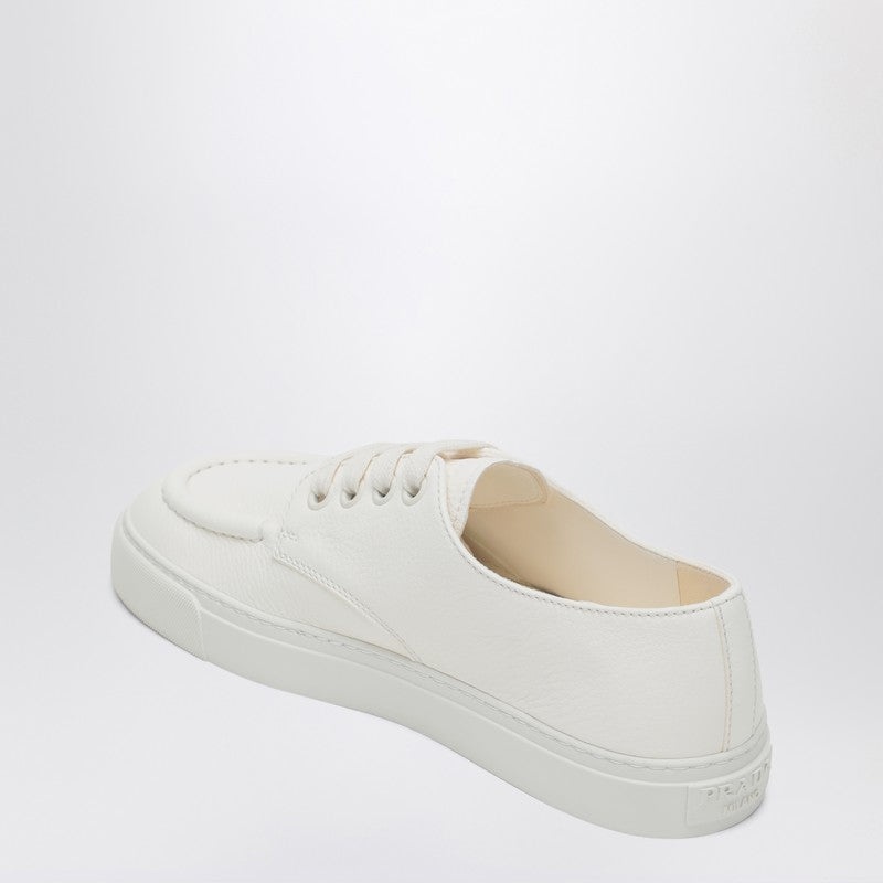 スニーカー PRADA SNEAKERS IVORY IN HAMMERED LEATHER Prada Prada Sneakers Ivory In Hammered Leather Men