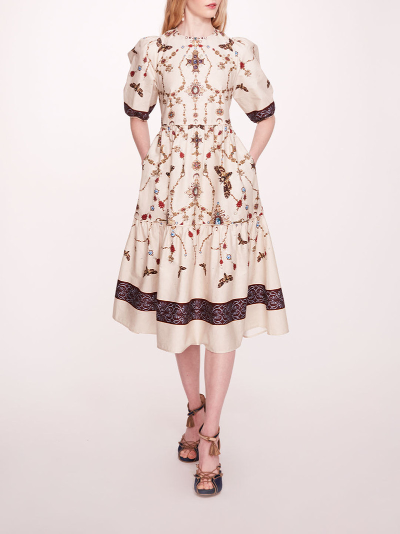 PRINTED POPLIN MIDI DRESS 1