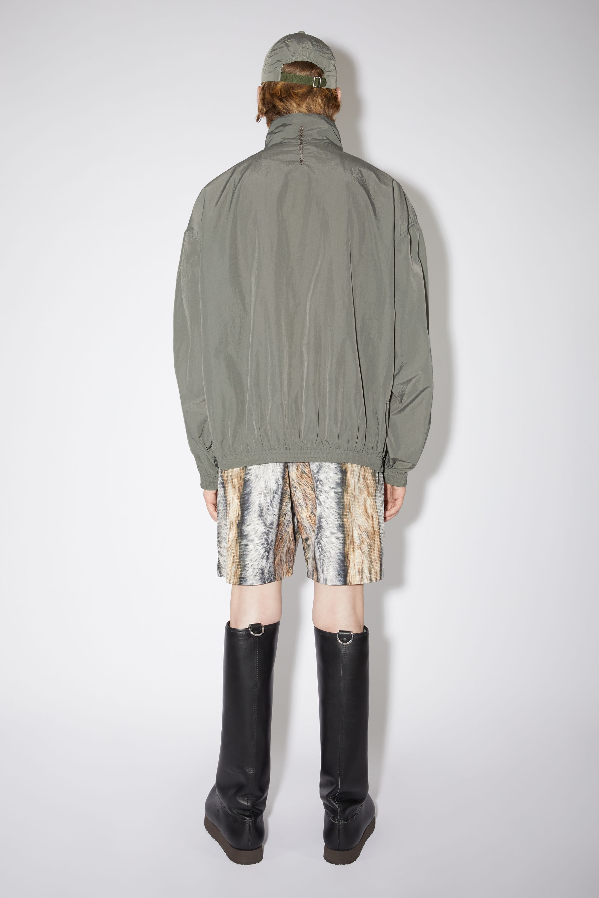 Nylon zippered jacket - Fox grey - 3