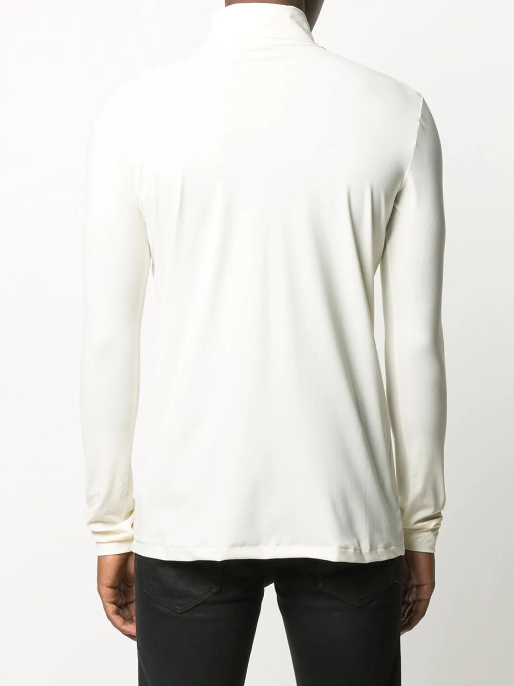 embroidered logo turtleneck top - 4