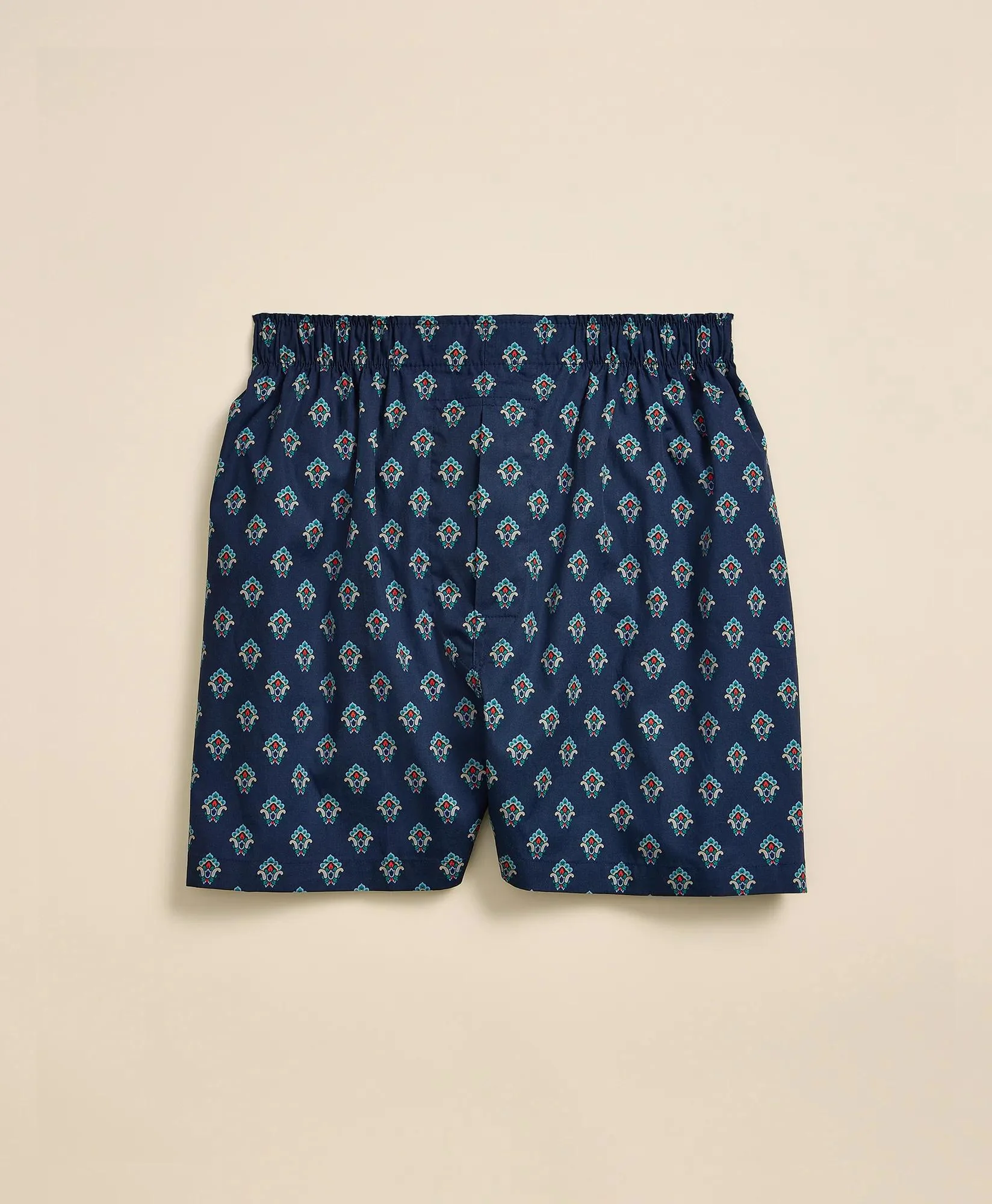 Cotton Broadcloth Geometric Print Boxers - 1