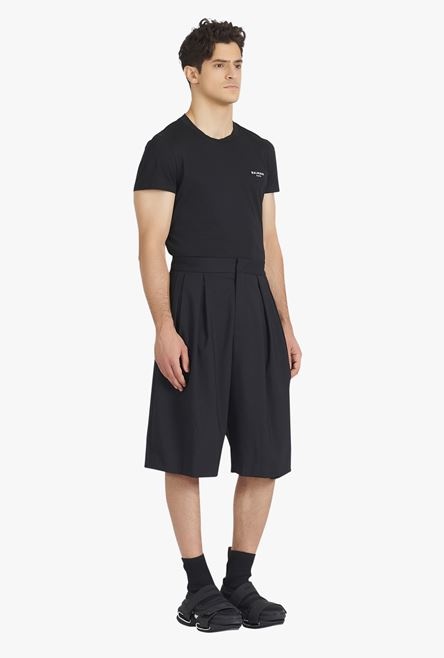 Black wool shorts - 7