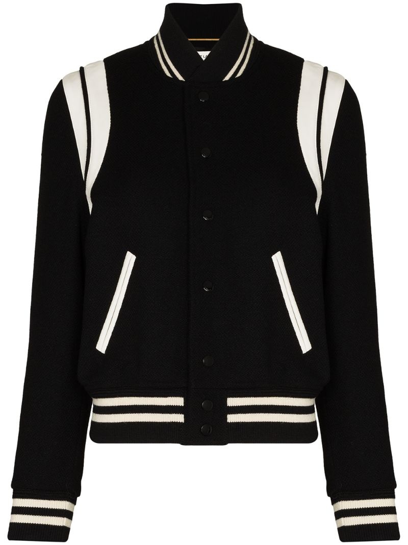 two-tone varsity jacket - 1