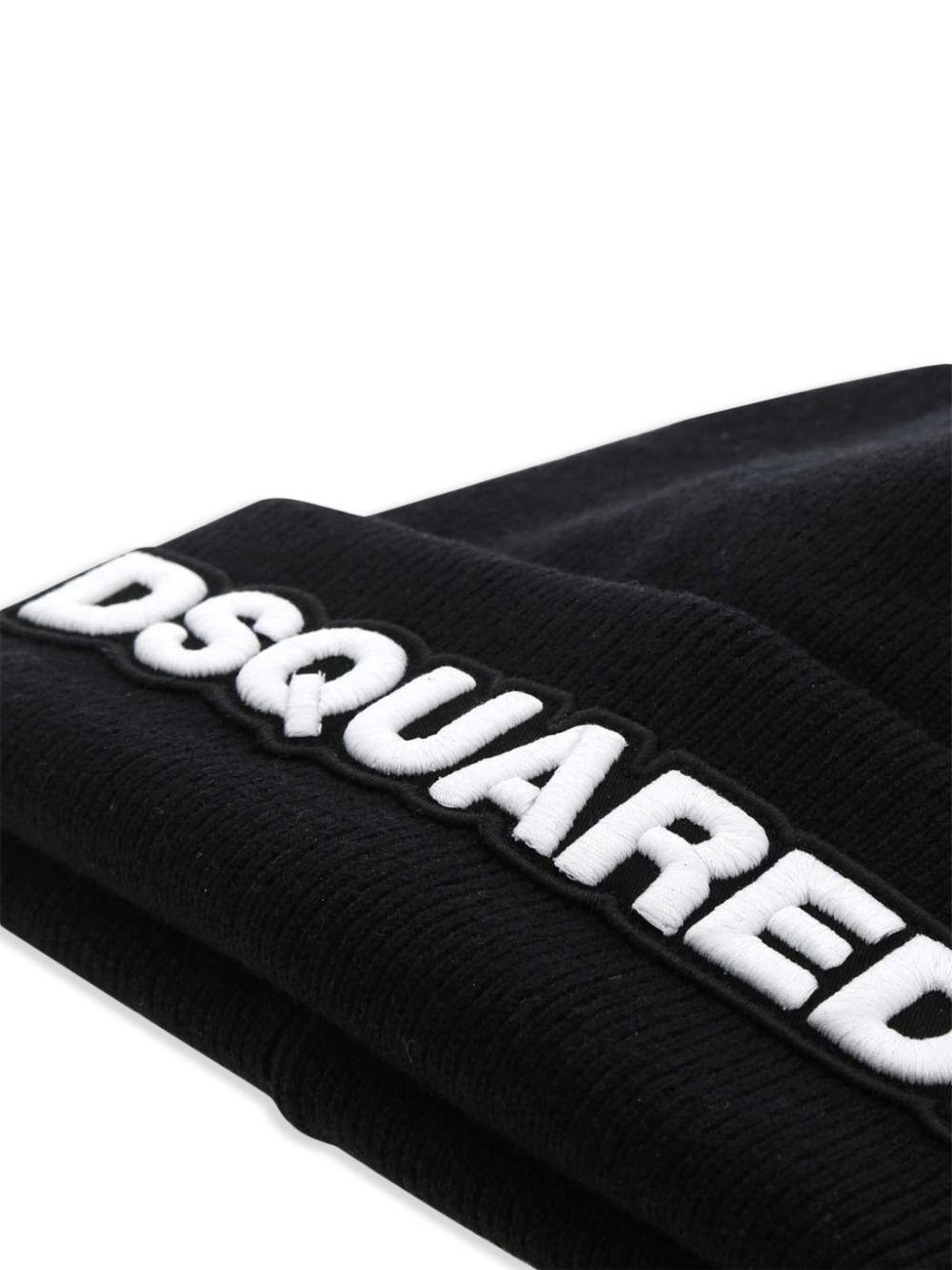logo-appliqué wool beanie - 3