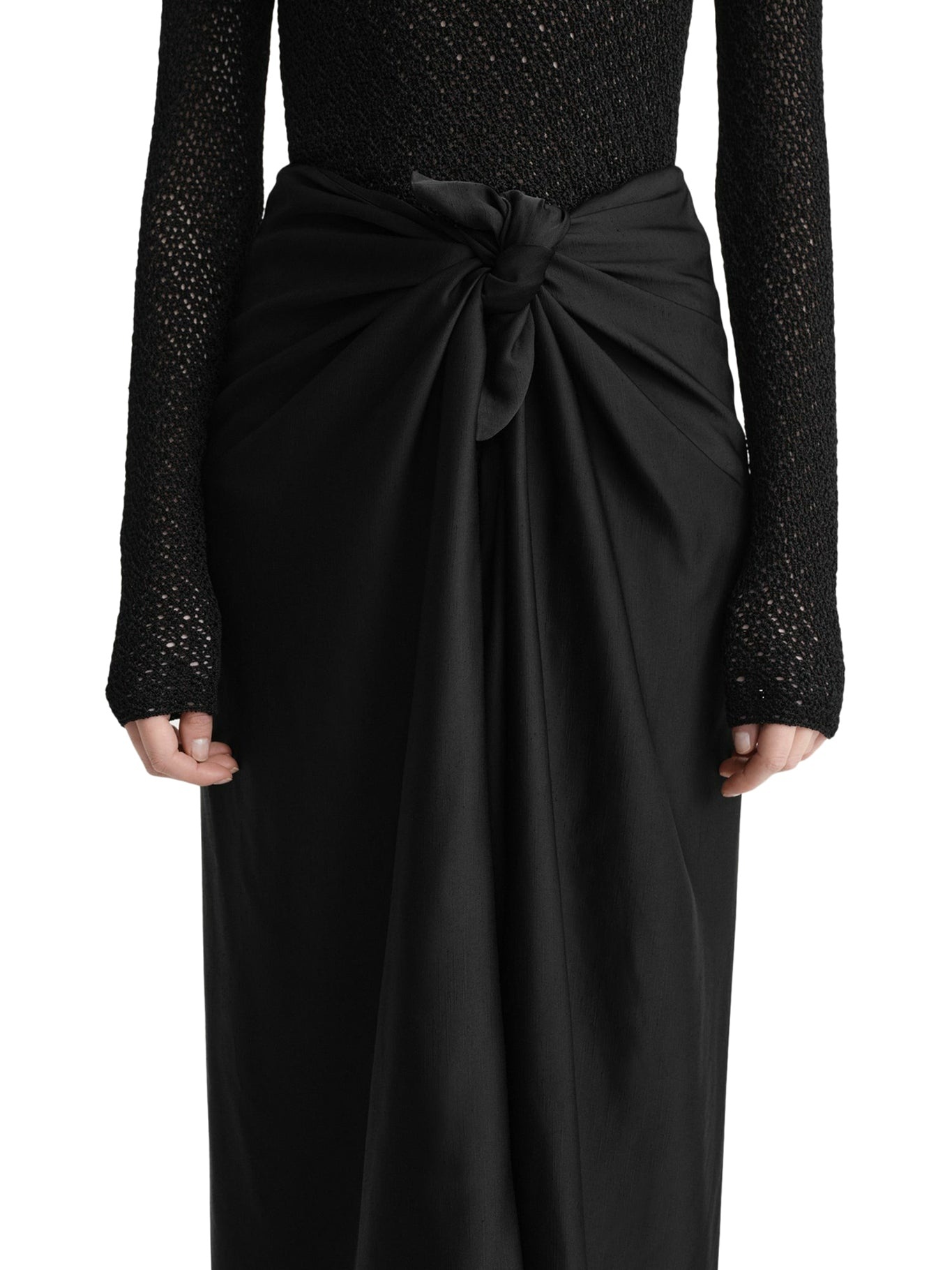 Totême SATIN KNOT SKIRT | suitnegozi | REVERSIBLE