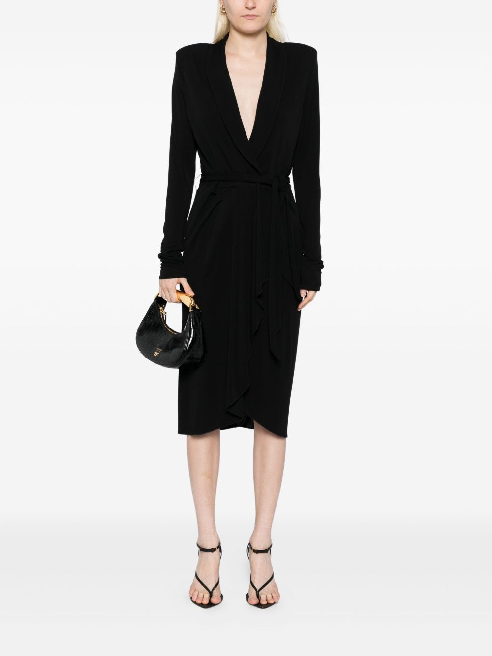 long-sleeves wrap dress - 2