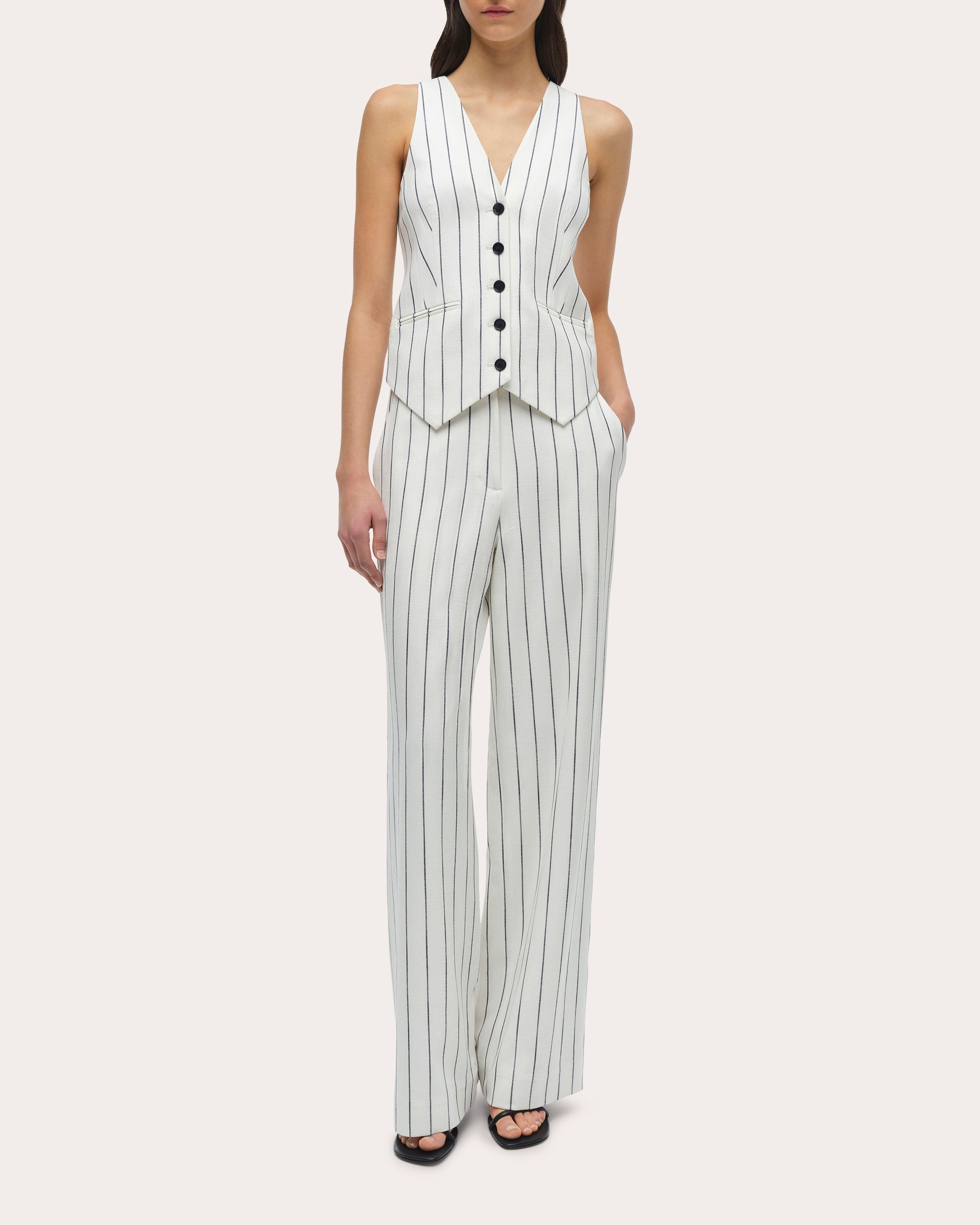 Sabina Stripe Suit Vest - 4