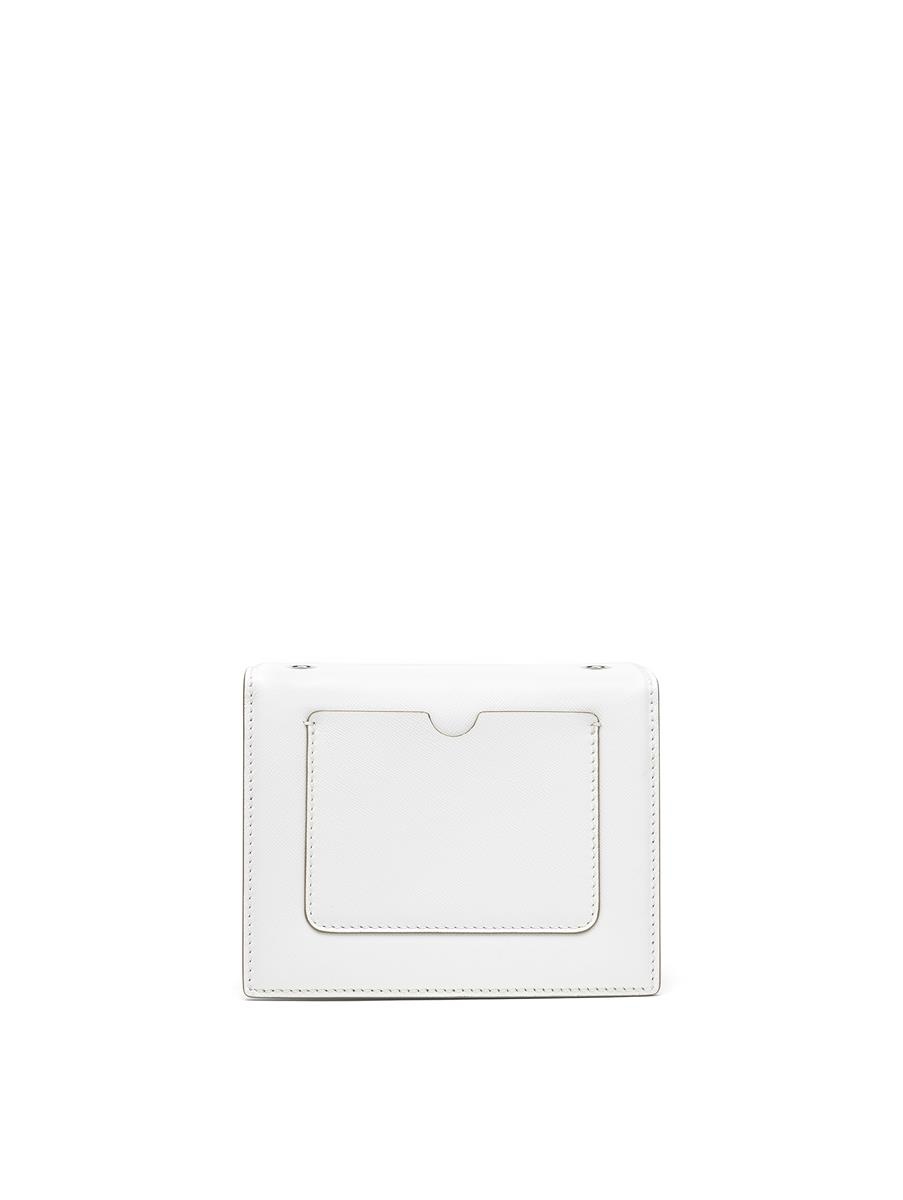 WHITE LEATHER MINI TRO BAG - 2