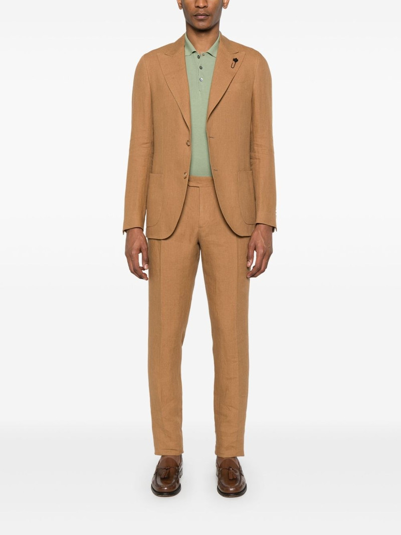 LARDINI brooch-detail suit outlook