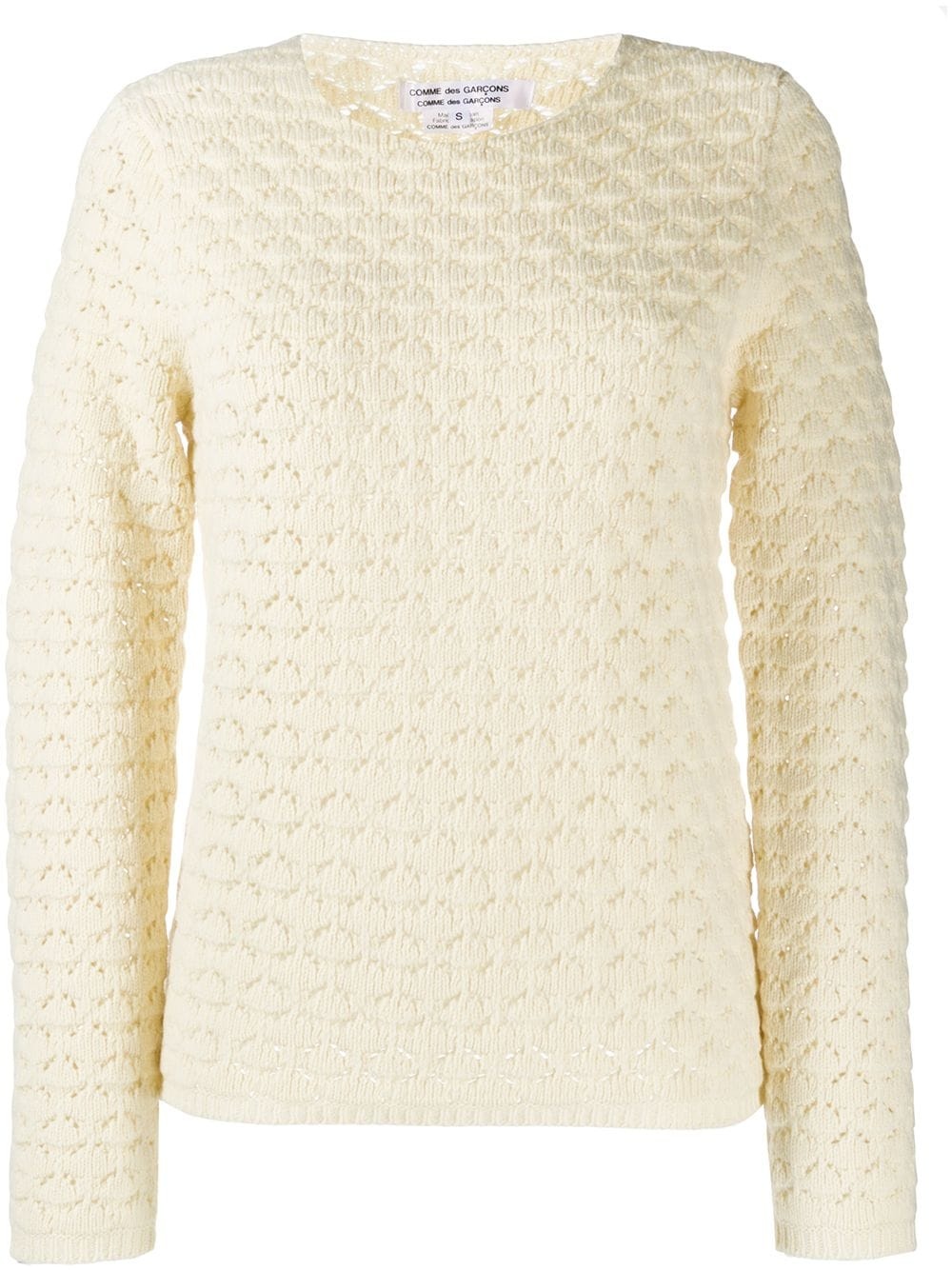 open cross knit jumper - 1