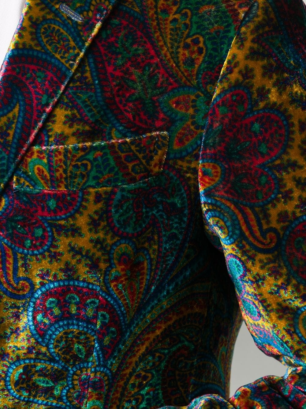 paisley-print velvet blazer - 5