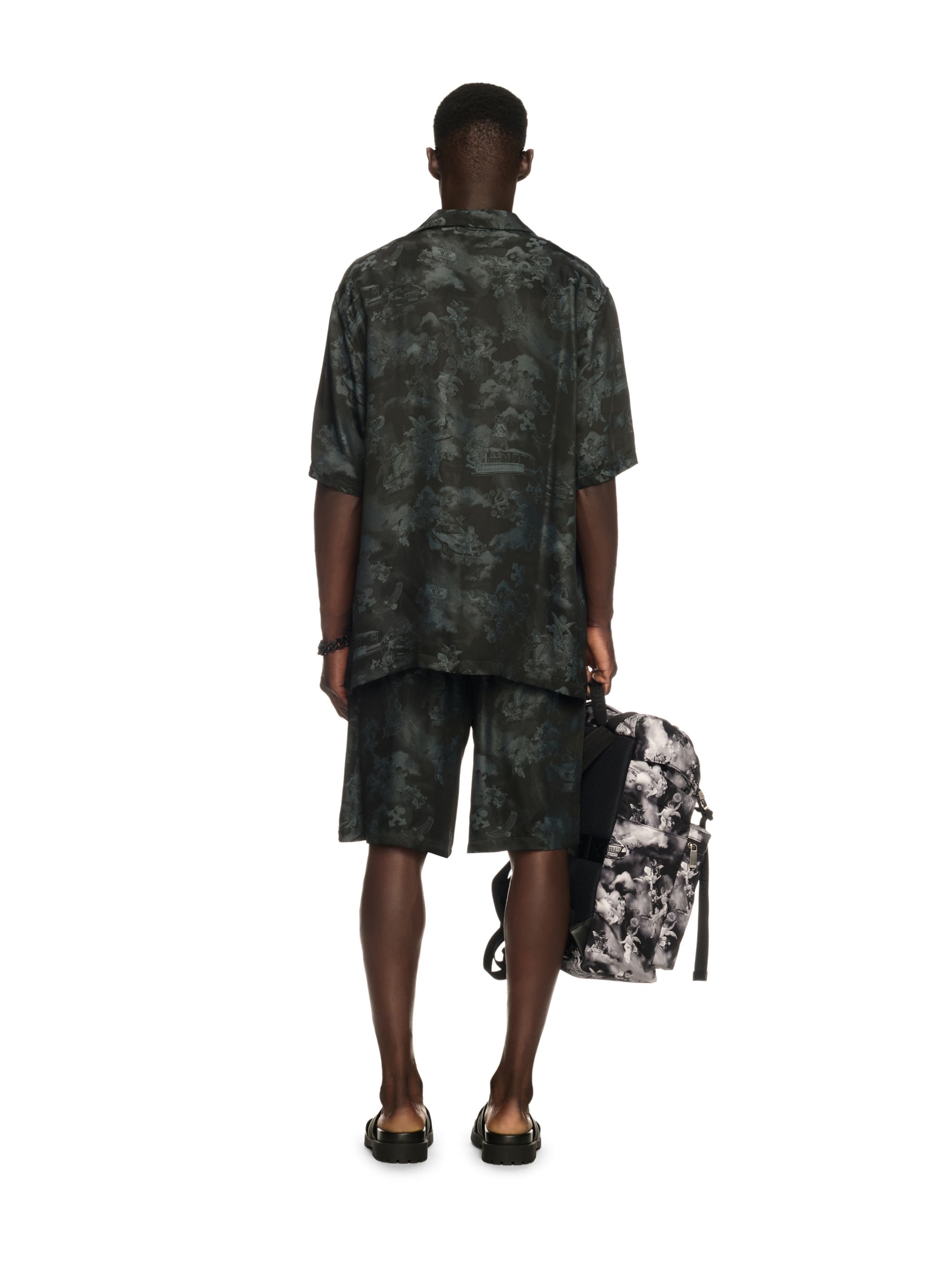 Black Jacquard Fresco Bowling Shirt - 4