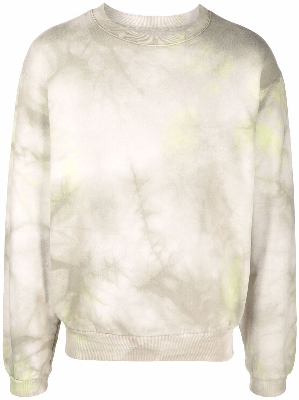 tie dye-print crew neck sweatshirt - 1