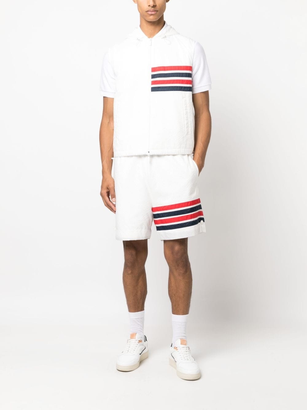 4-Bar stripe ripstop shorts - 2