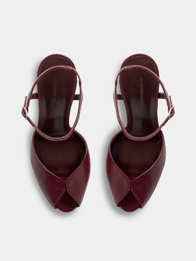 Valetta Peep Toe / Burgundy Leather 3