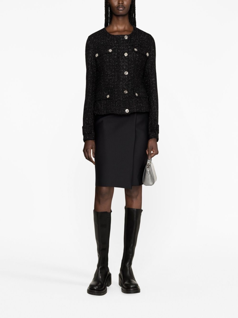 Medusa Head single-breasted tweed jacket - 3