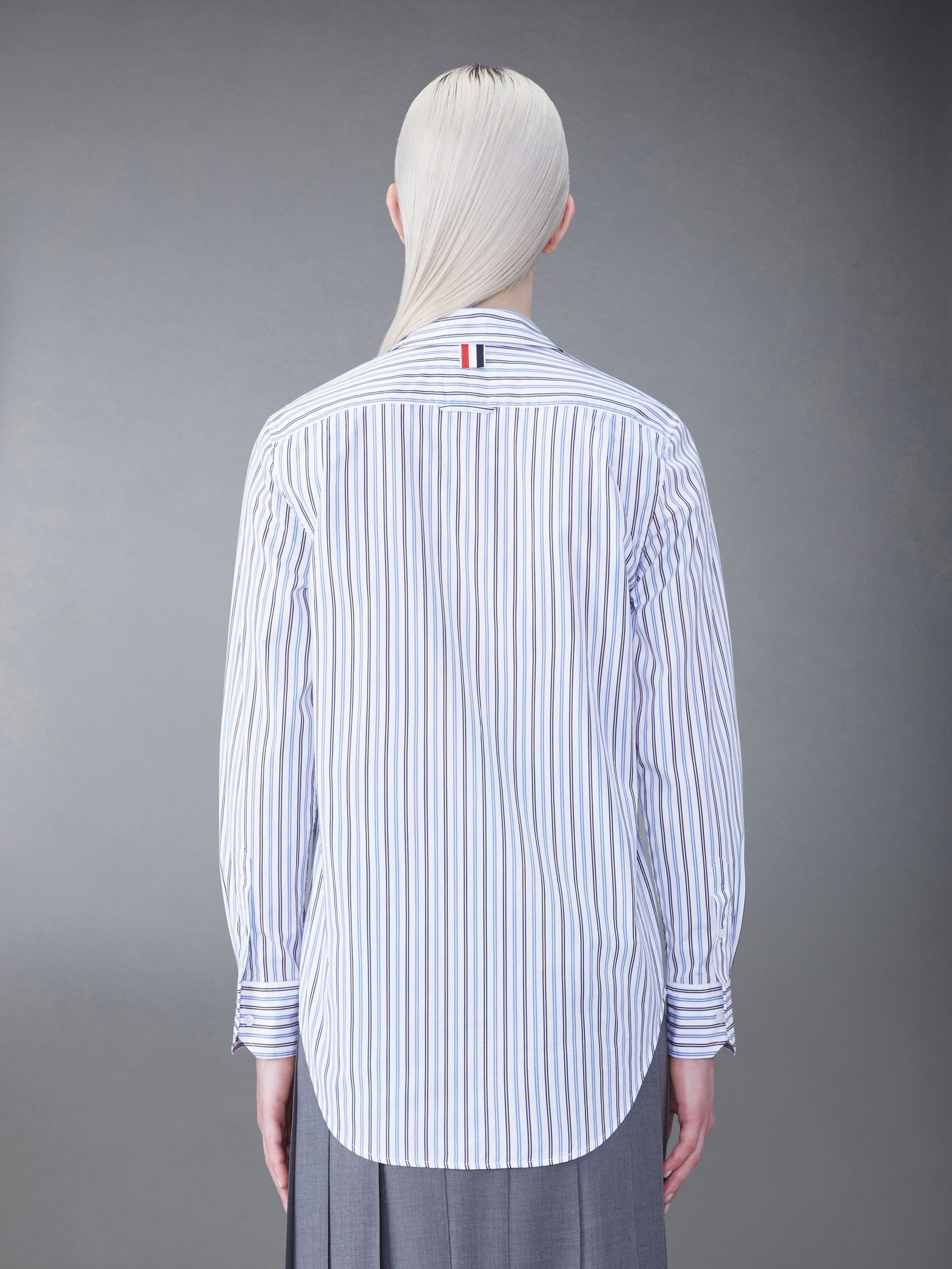 Stripe Poplin Lapel Collar Shirt - 2