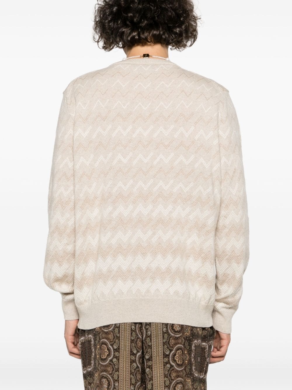 zigzag-pattern cashmere jumper - 4