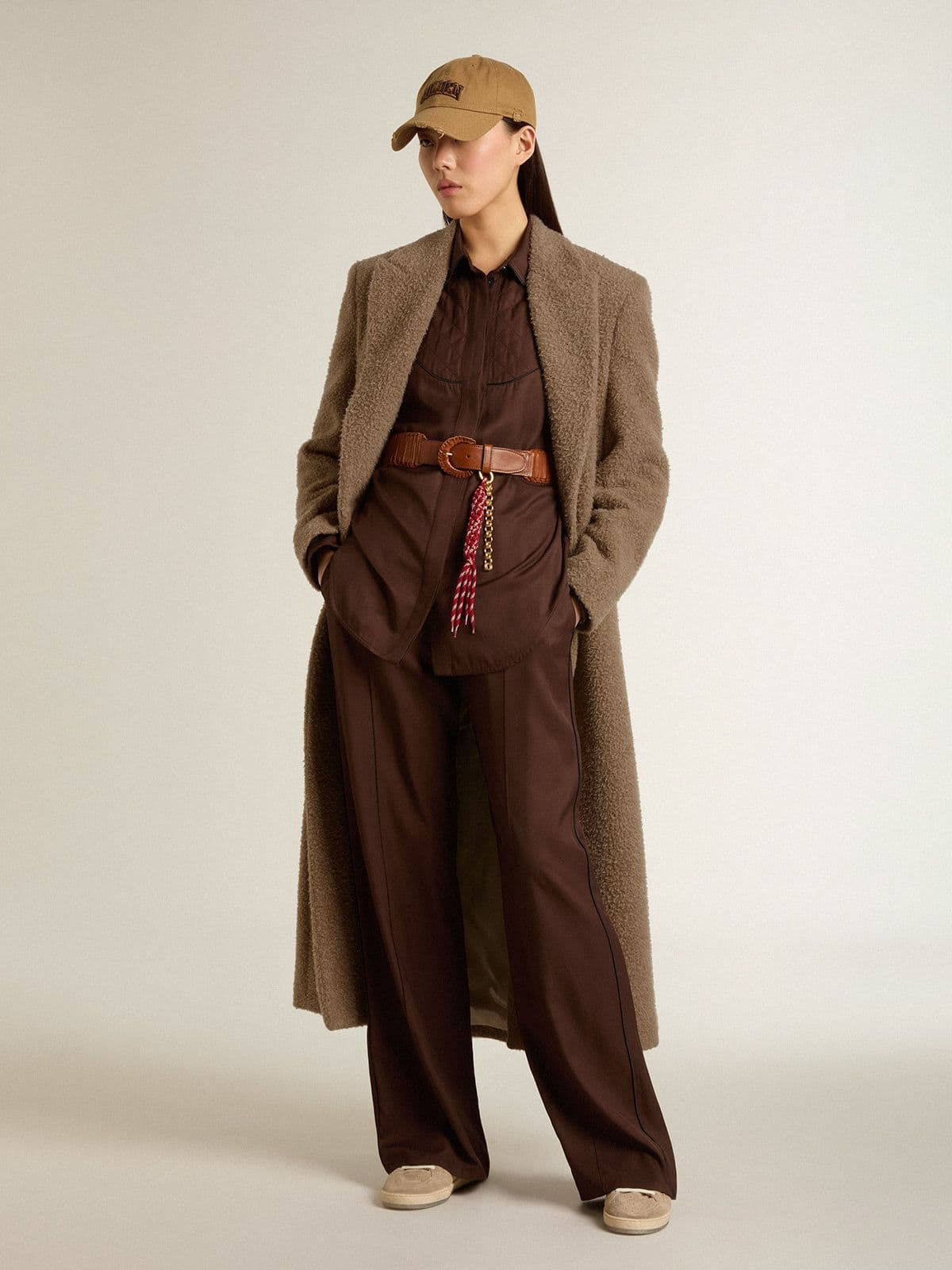 Women’s brown shirt with quilted details - 3