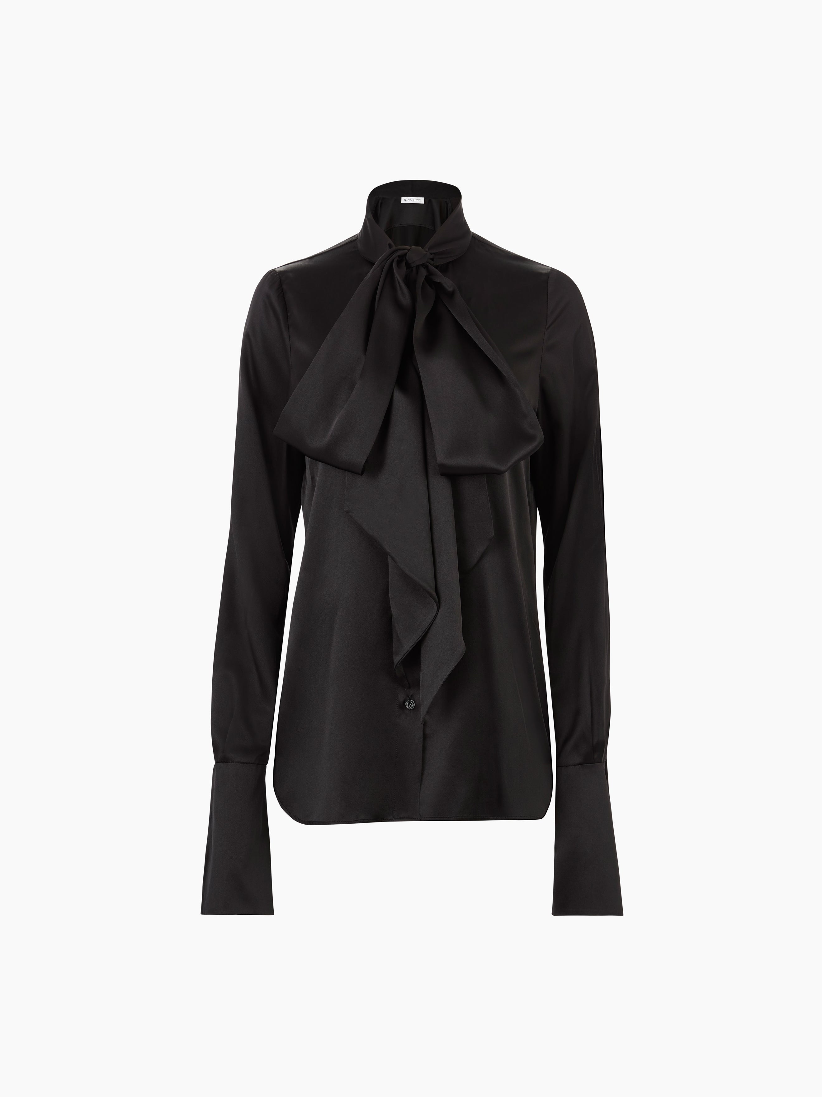 SATIN LAVALIERE SHIRT - 5