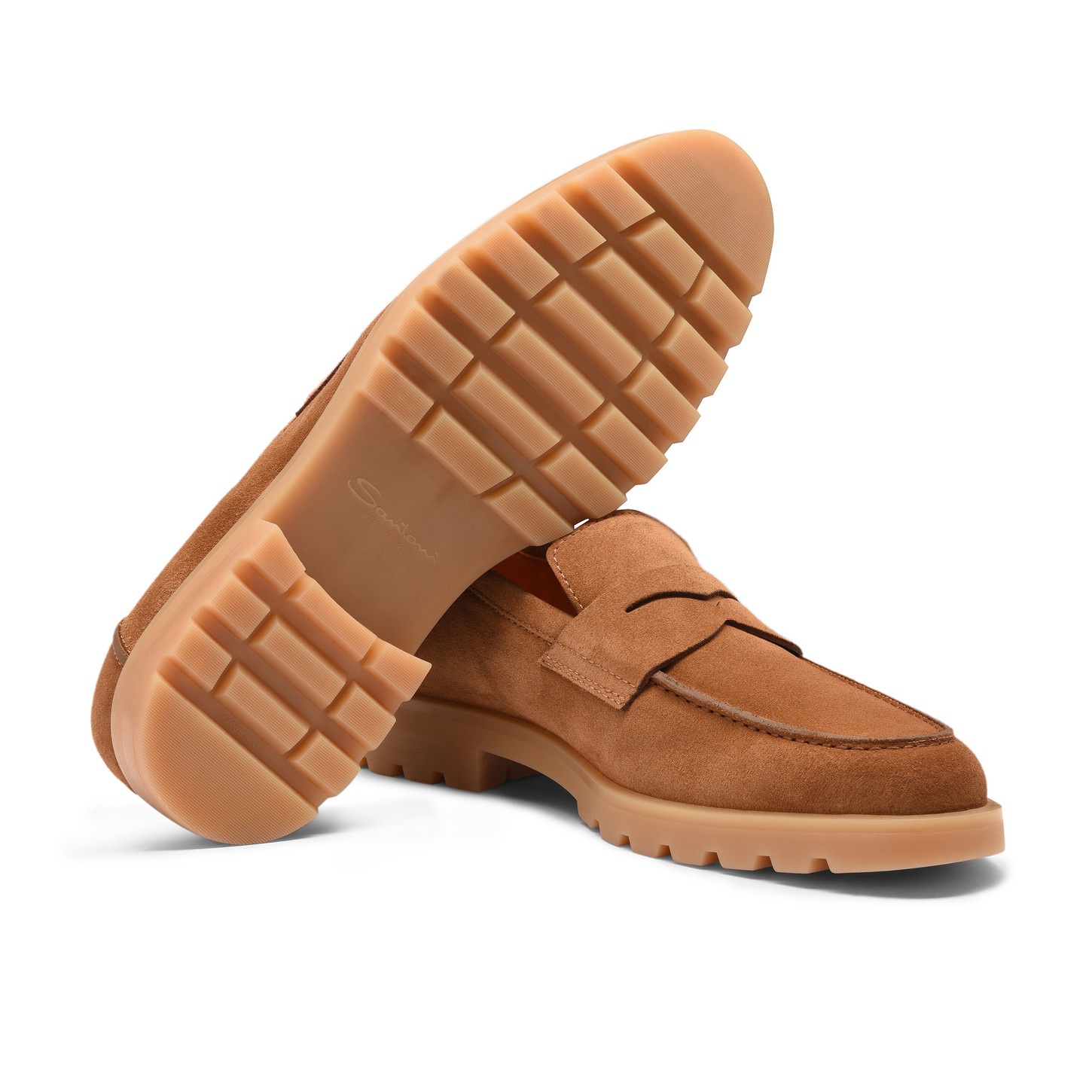 Men's light brown suede penny loafer - 3