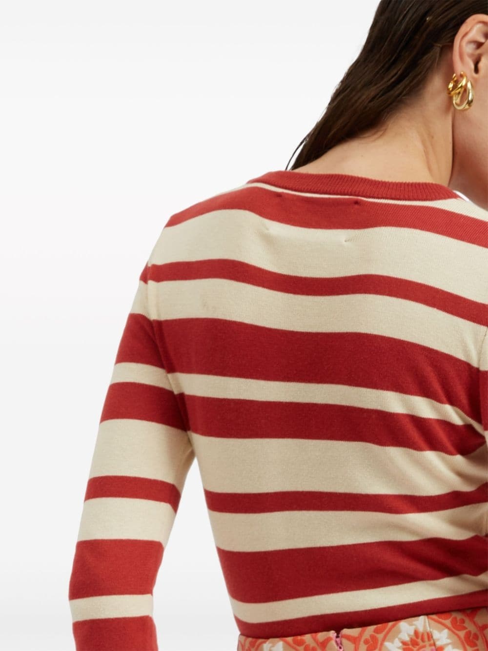 striped cotton-blend jumper - 3