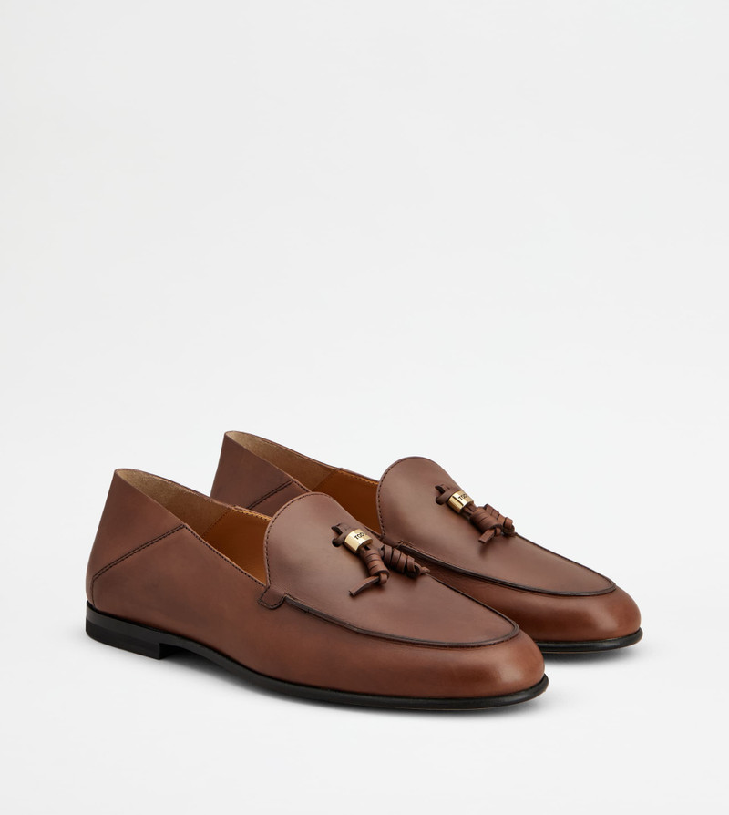 MULE LOAFERS IN LEATHER - BROWN 2