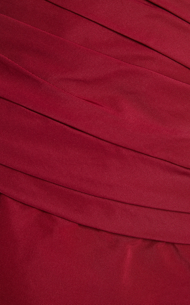 Faille Strapless Draped Long Dress red 4