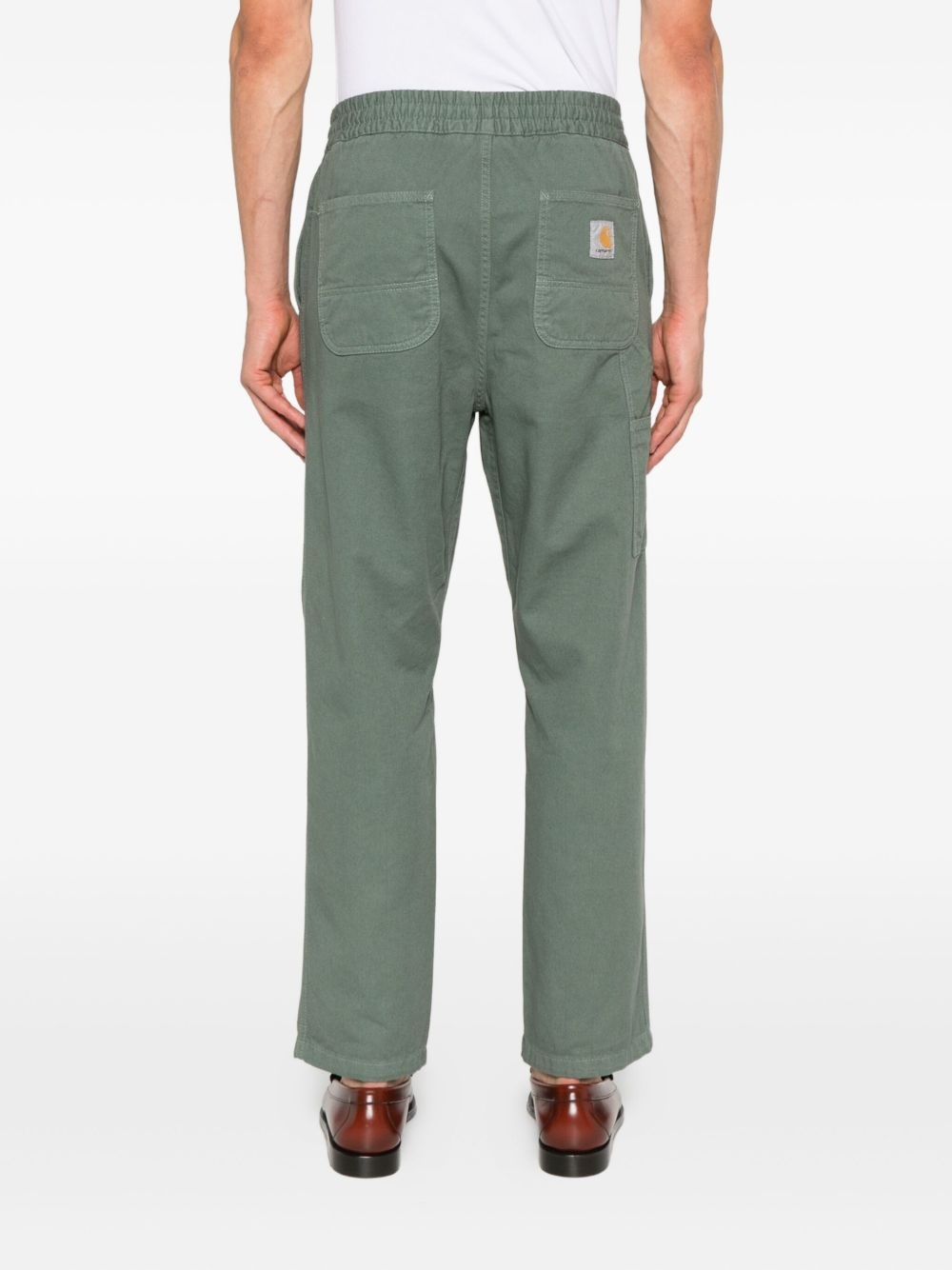 elastic-waist tapered trousers - 4