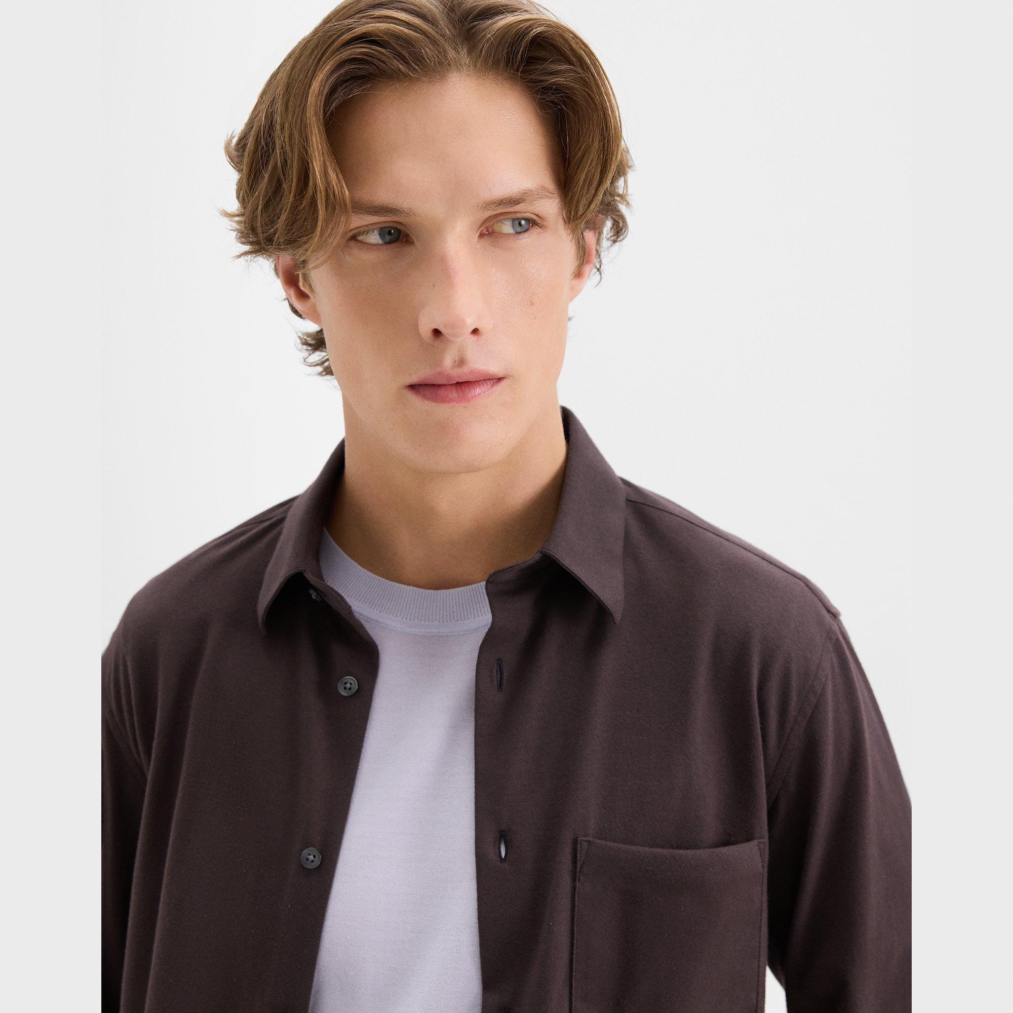 Irving Pocket Shirt in Brushed Structure Knit - 5