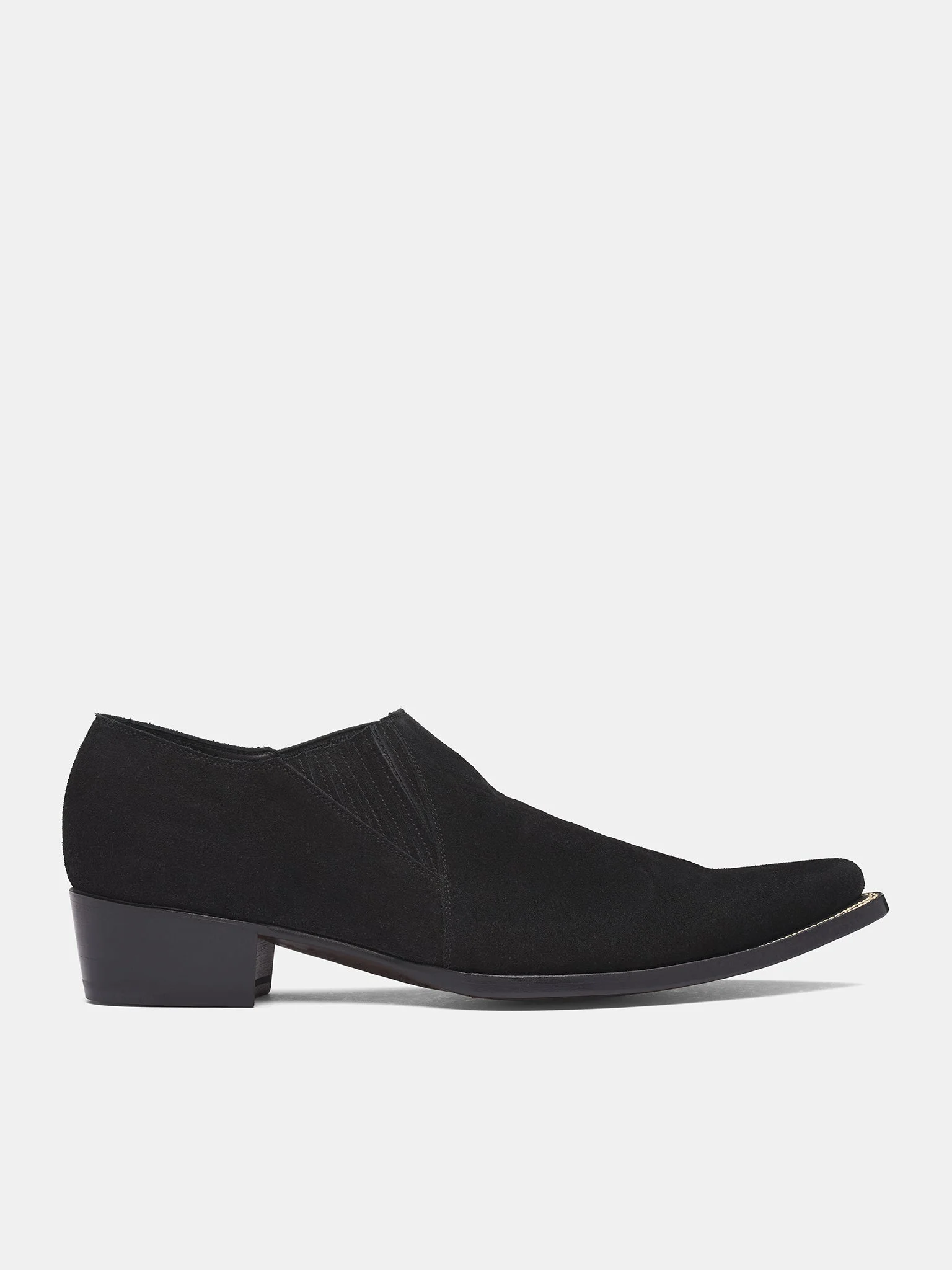 Black Suede Elastic Shoes - 1