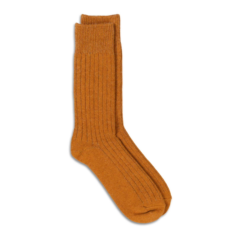 Rototo Cotton Wool Ribbed Crew Socks D. Green 1