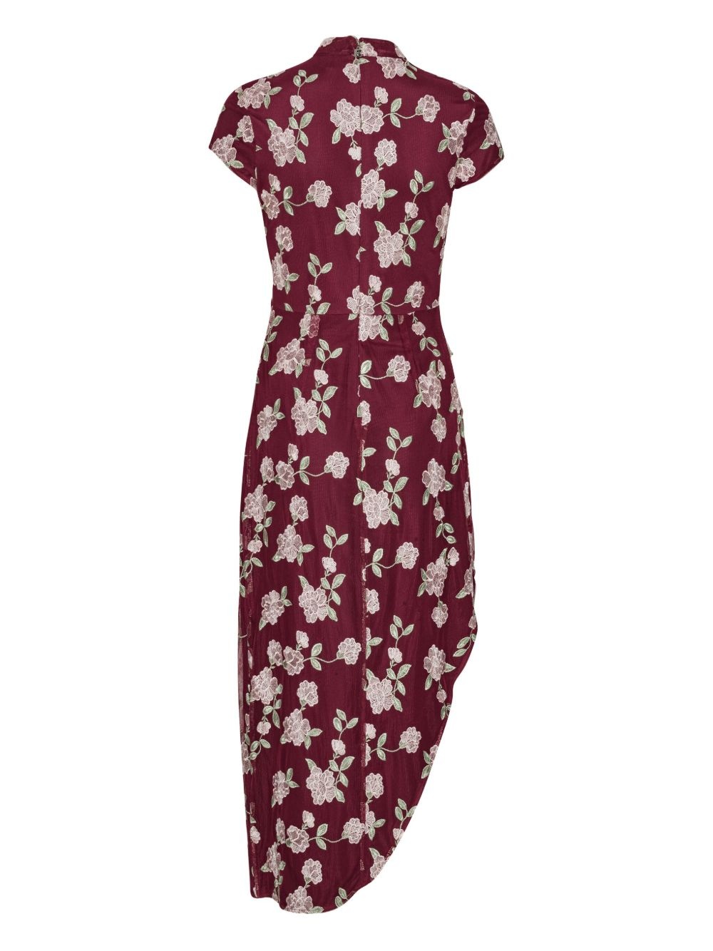 floral-embroidered asymmetric dress - 5
