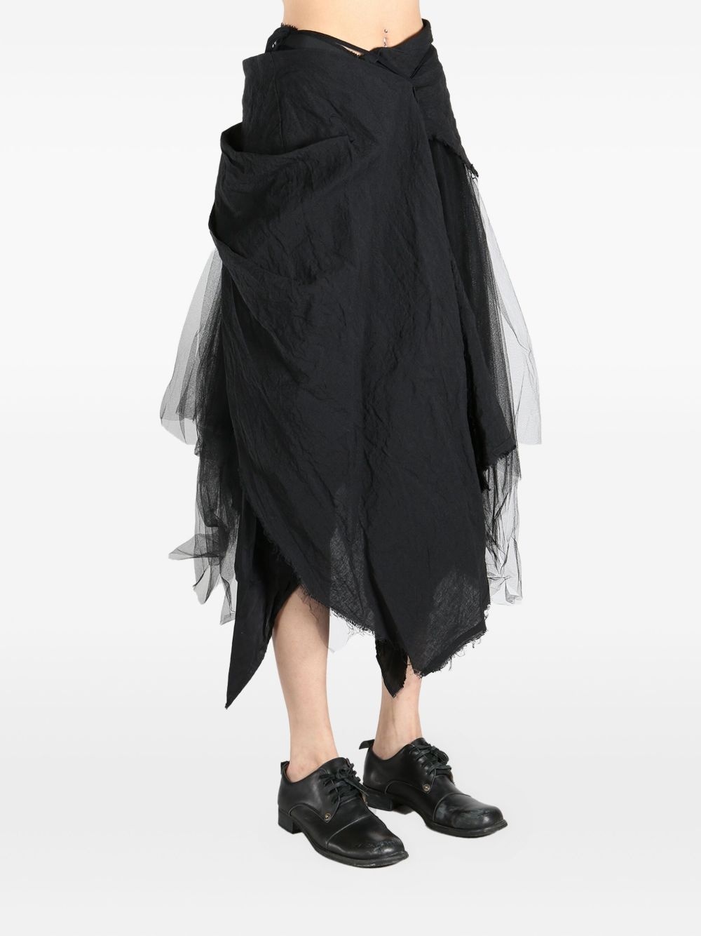 asymmetrical panelled skirt - 3